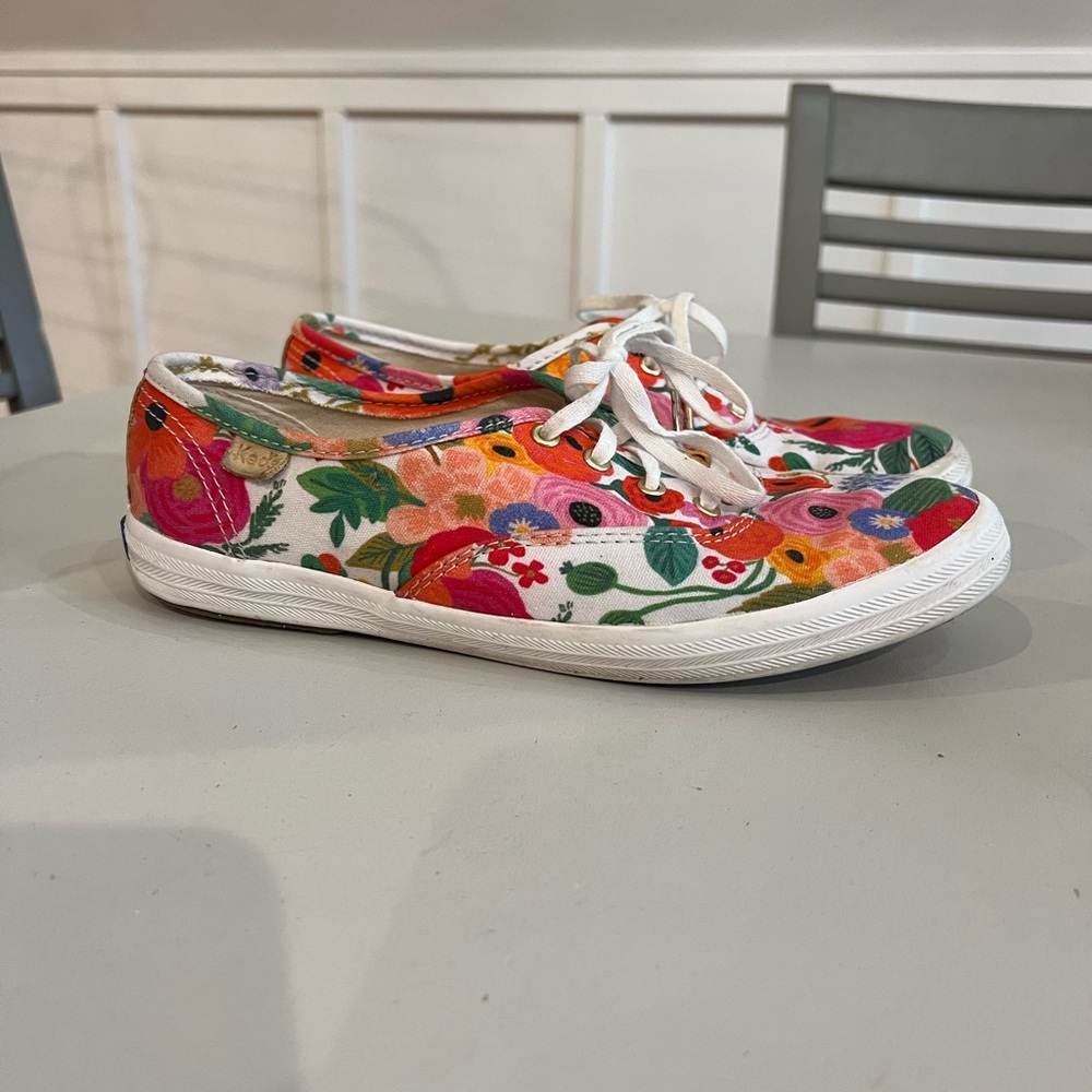 Rifle Paper Co Red and Pink Floral Flats